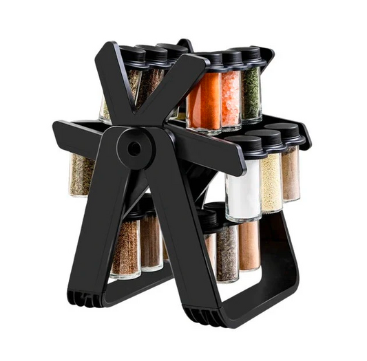 360° Rotating spice rack With Container