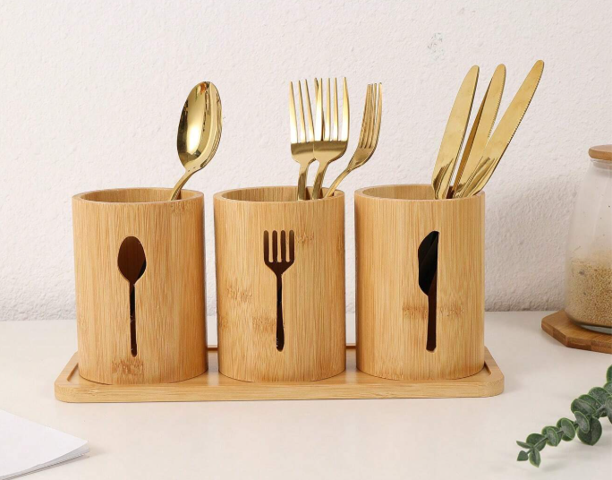 Three Cutlery Storage Containers