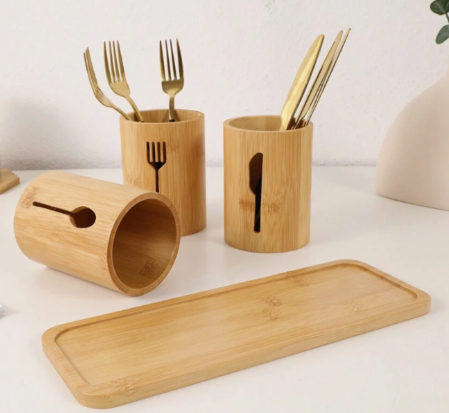 Three Cutlery Storage Containers