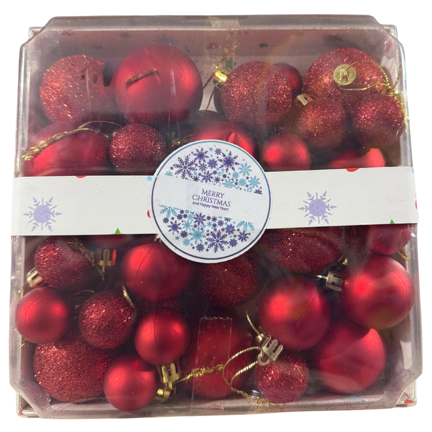 Mini Christmas Ornament Set – 24-Piece Shatterproof Baubles (Gold,Red and Bronze)