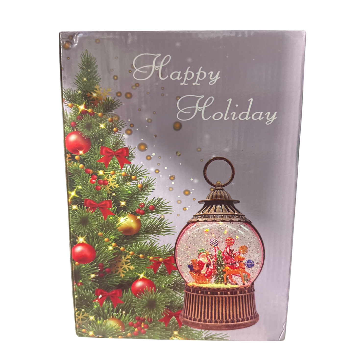 Christmas Globe Lantern Snow Globe – LED Santa & Reindeer Decoration