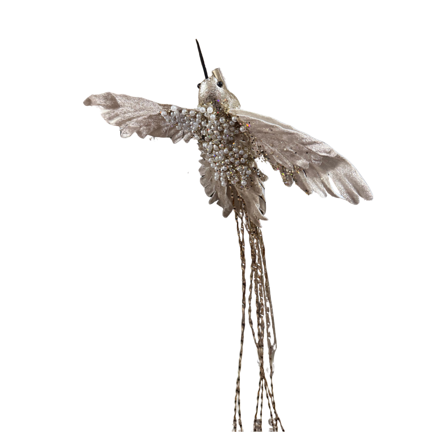Jeweled Bird Christmas Ornament – Elegant Clip-On Decorative Accent
