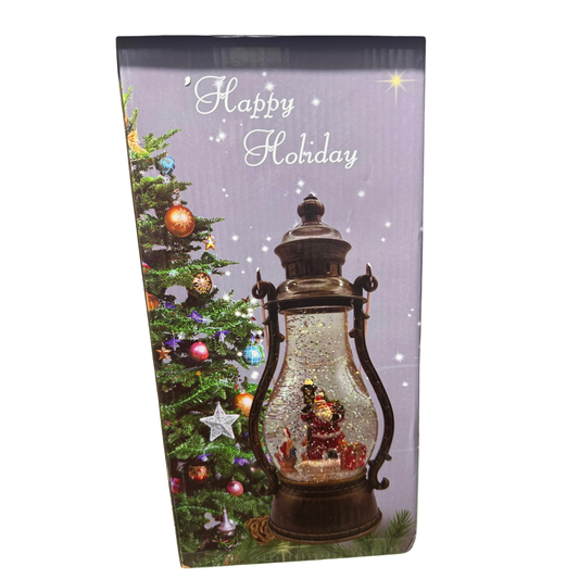 Vintage Lantern Snow Globe – Santa LED Christmas Decoration
