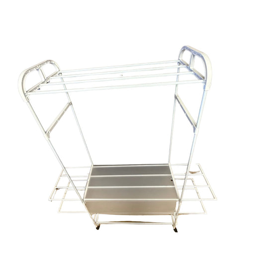 Multi-Function Rolling Clothes  Rack for Storage & Hooks