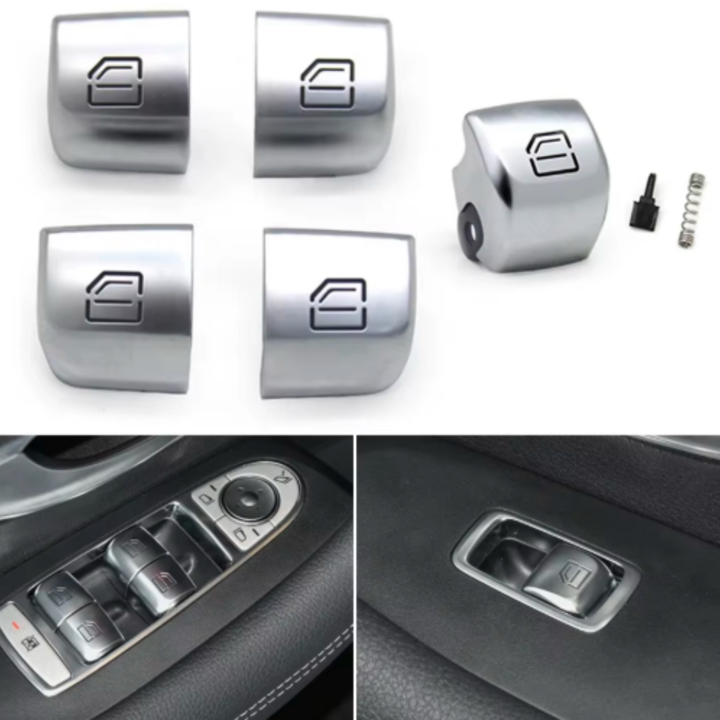 Mercedes W205 W213 W253 W293 W222 Window Buttons Replacement – Chrome Finish