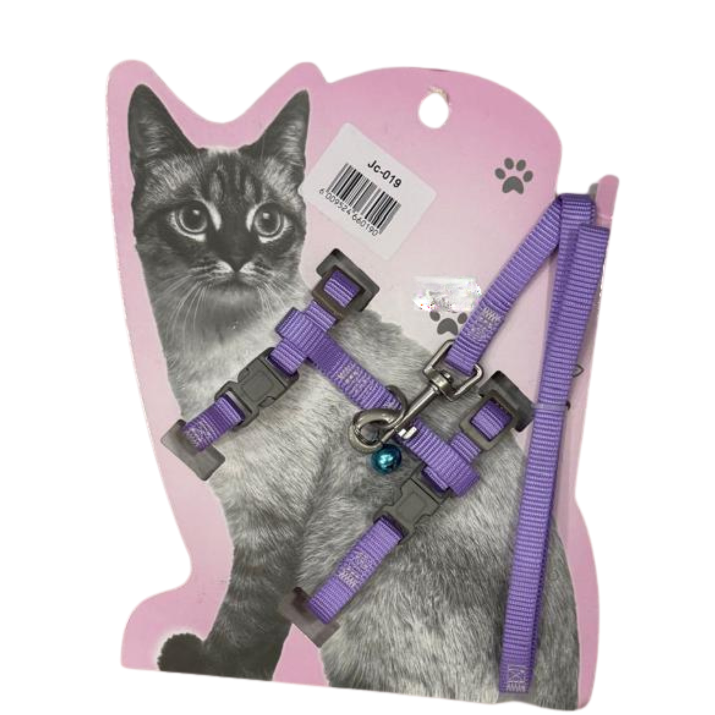 Adjustable Cat Harness with Leash – Comfortable & Secure (Purple)