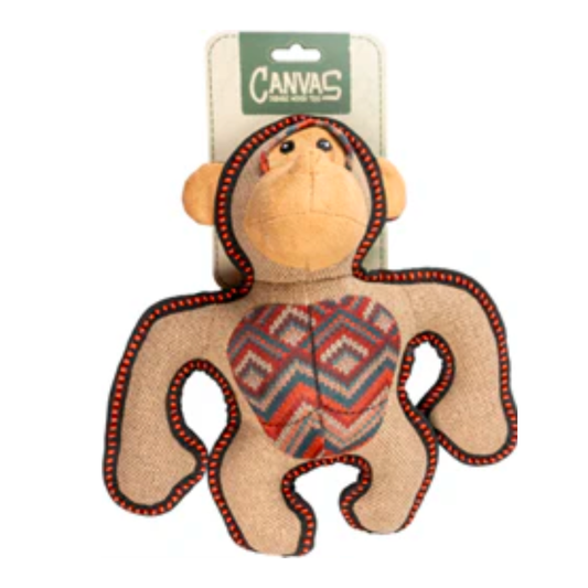 Canvas Monkey Dog Toy – Durable & Fun Chew Companion